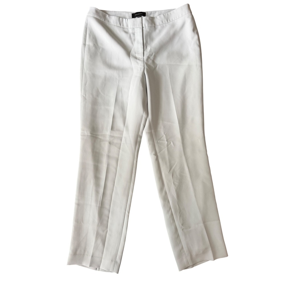 Talbots Women's 10 Pale Mint Green Lined Straight Trouser Pants | SKU 1130